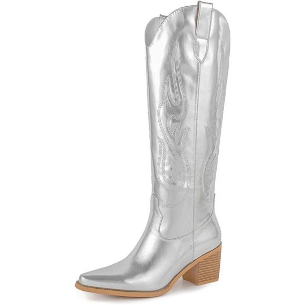 NEW Western Cowboy Boots for Women - Knee High Wide Calf Cowgirl Boots - Picture 1 of 6